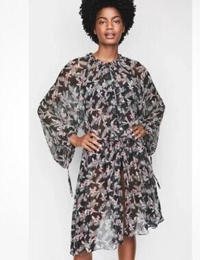 Victoria’s‎ Secret Floral Chiffon Duster Kimono Sheer Boho Cover Up XS/S
